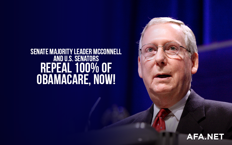 U.S. Senators, repeal 100% of Obamacare, now!