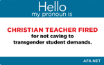 Christian teacher fired for not caving to transgender student demands