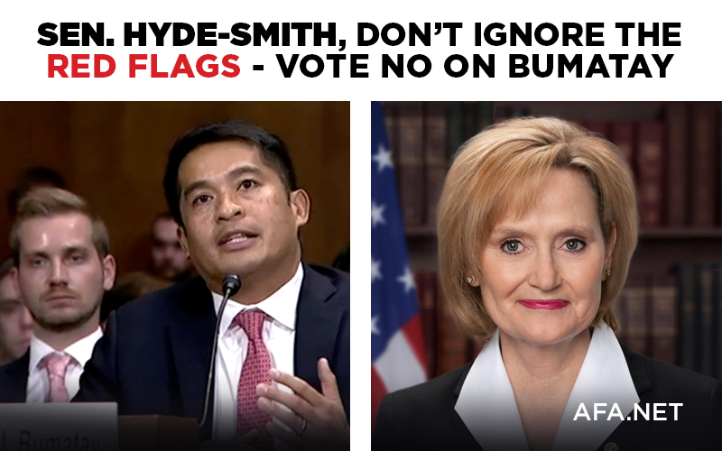 Judicial nominee is member of LGBT activist group. Tell senator Cindy Hyde Smith to vote no.