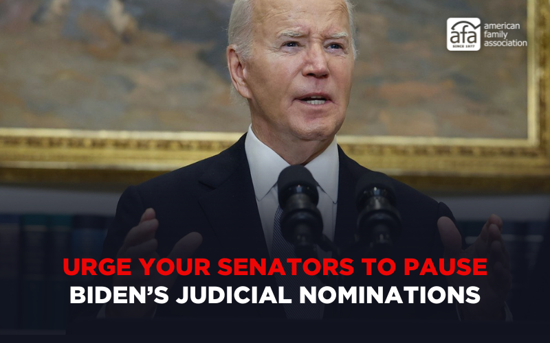 Urge your senators to pause Biden's judicial nominations